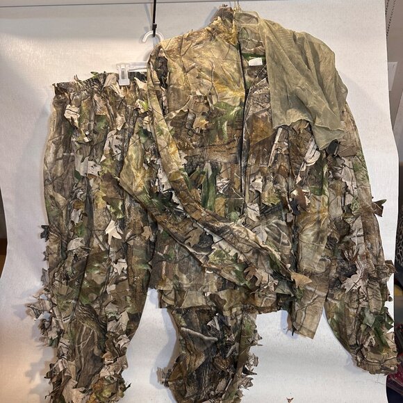 RealTree Ghillie 2x-3x Hunting Camouflage Leafy Suit Jacket Pants Set Polyester - Picture 1 of 11